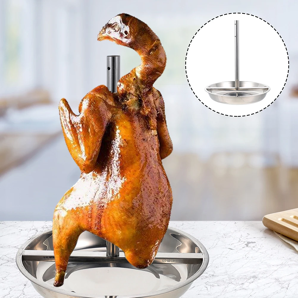 

Stainless Steel Roasting Pan Grilled Chicken Tray Turkey Rack Easy Assemble Disassemble Fat Drip Outdoor Cooking Tool Medium