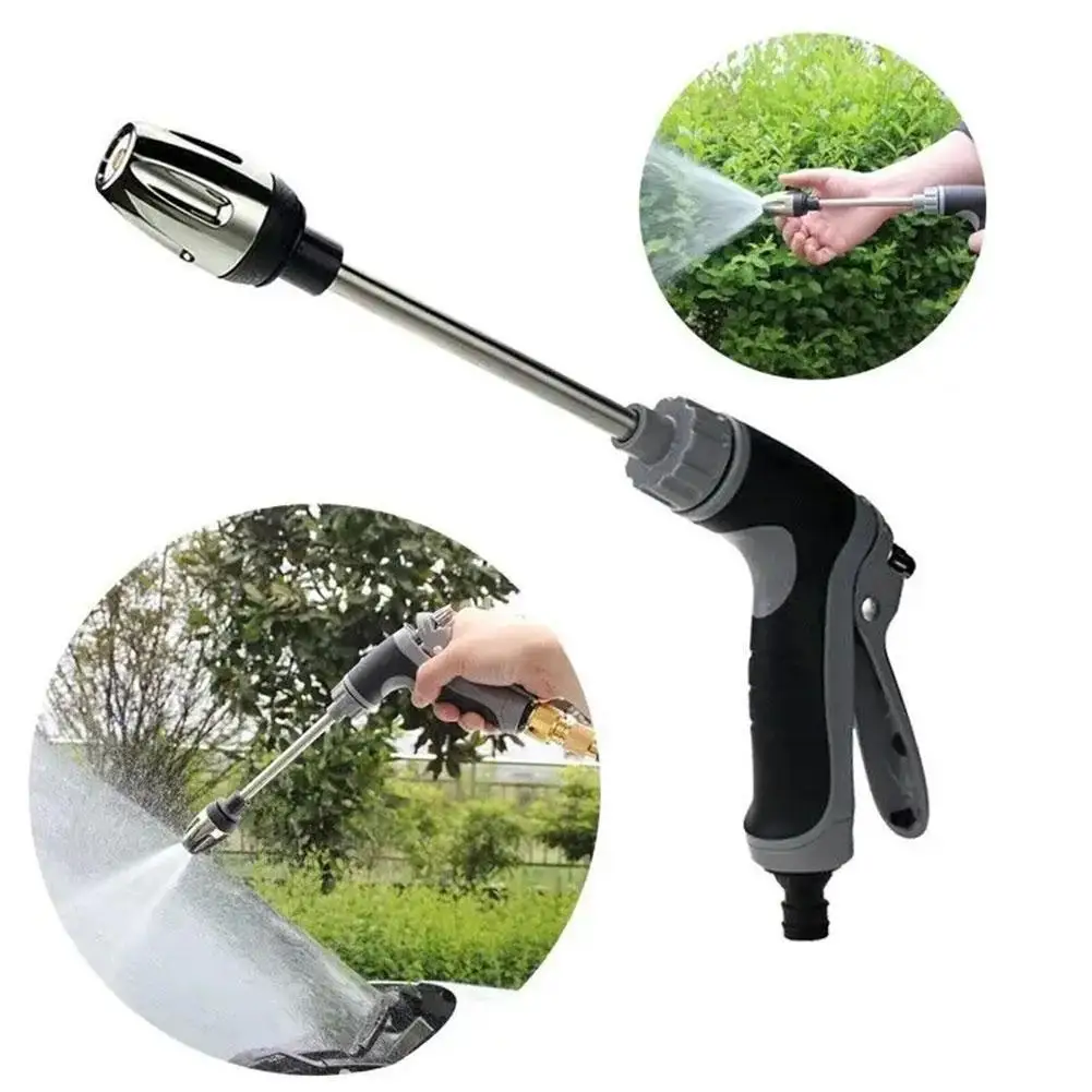 Hochdruck-Wasserpistole mit Verstellbarem Langstab für Autowäsche, Gartenbewässerung, Schlauchdüse, Sprinkler und Schaumwasserpistole ﻿