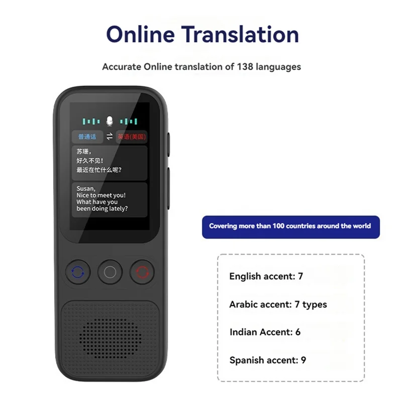 B04B-Language Translator, Instant Offline Language Translator, Offline Voice Translator, Portable Two-Way Language Translator