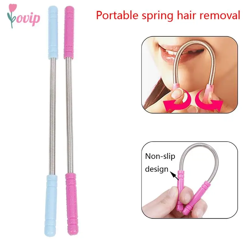 Stainless Steel Beauty Face Hair Removal Body Hair Cleaning Makeup Spring Bend Epilator Stick Tool Removal Stick Epilator