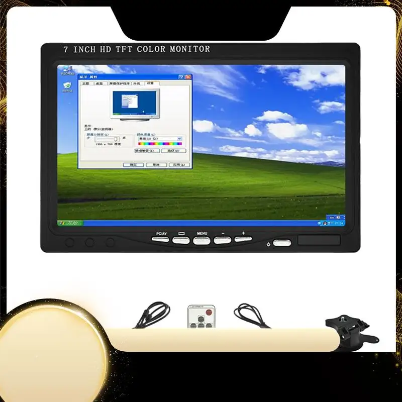 

1 комплект, 7-дюймовый автомобильный VGA-монитор HD, монитор заднего вида, видеомонитор заднего вида, автомобильные аксессуары-A74F