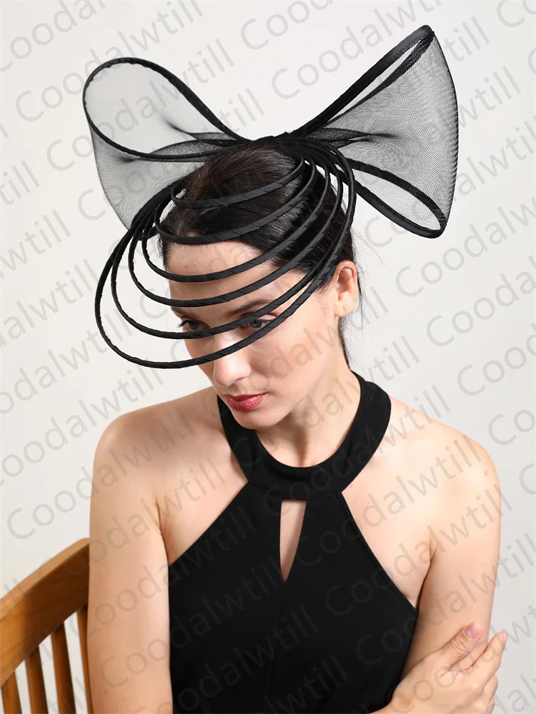 Bow Fascinator Hats For Women Wedding Church Elegant Hair Accessories New Fashion Ladies Pillbox Cap Hair Clip Race Headwear