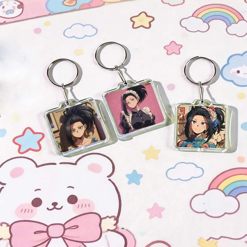 Cartoon Character Momo Yaoyorozu Acrylic Keychain Handmade Hanging Clothes Backpack Decoration Accessories Gifts with Friends