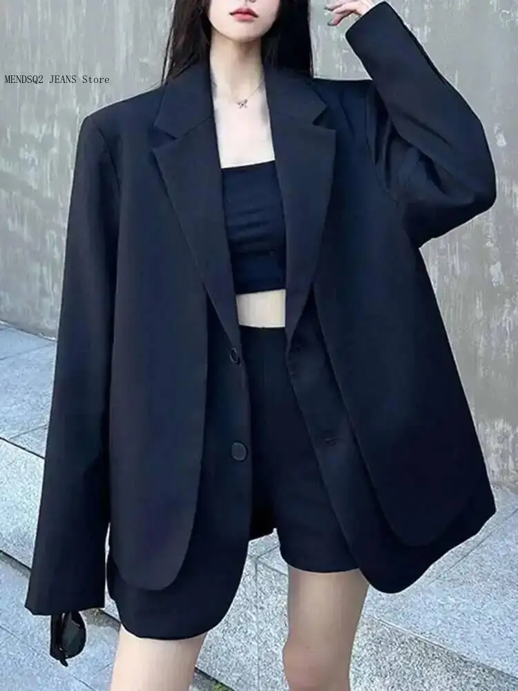 Design Sense Fake Two-Piece Suit Jacket Women's Silhouette High-End Sense Loose Texture Neutral Shoulder Pad Suit