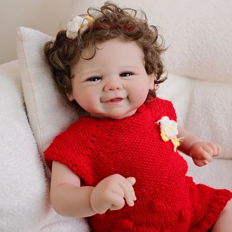 19インチのヴィヴィアンソフトボディリボーンドール、リアルな赤ちゃん人形、3Dスキン、多層ペイント、手植えの髪、タッチドール