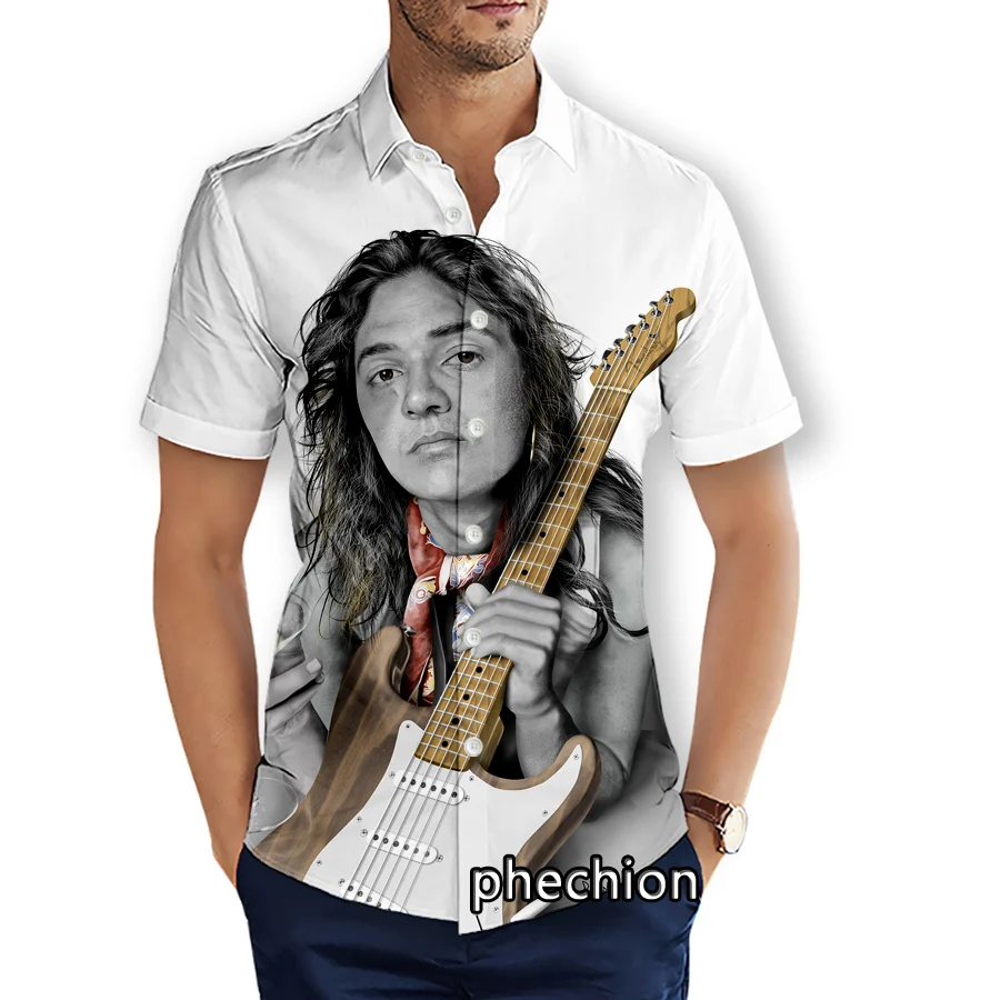 phechion Mens Short Sleeve Beach Shirts Tommy Bolin 3D Print Casual Shirts Fashion Streetwear Men Tops X305