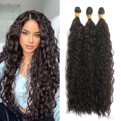 Synthetic Curly Hair Extension Bundles Black Brown Gold Water Wave Hair Extension Heat Resistant Fiber Kinky Curly Hair 50g 1Pc