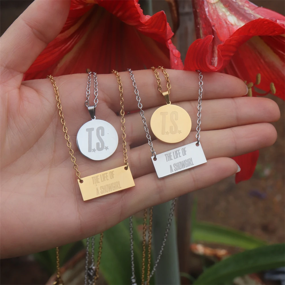 Stainless Steel TS Inspired Necklace Taylor Album Showgirl Necklaces Music Lover Fan Gift Florida ALCHEMY PETER Collier Girl Boy