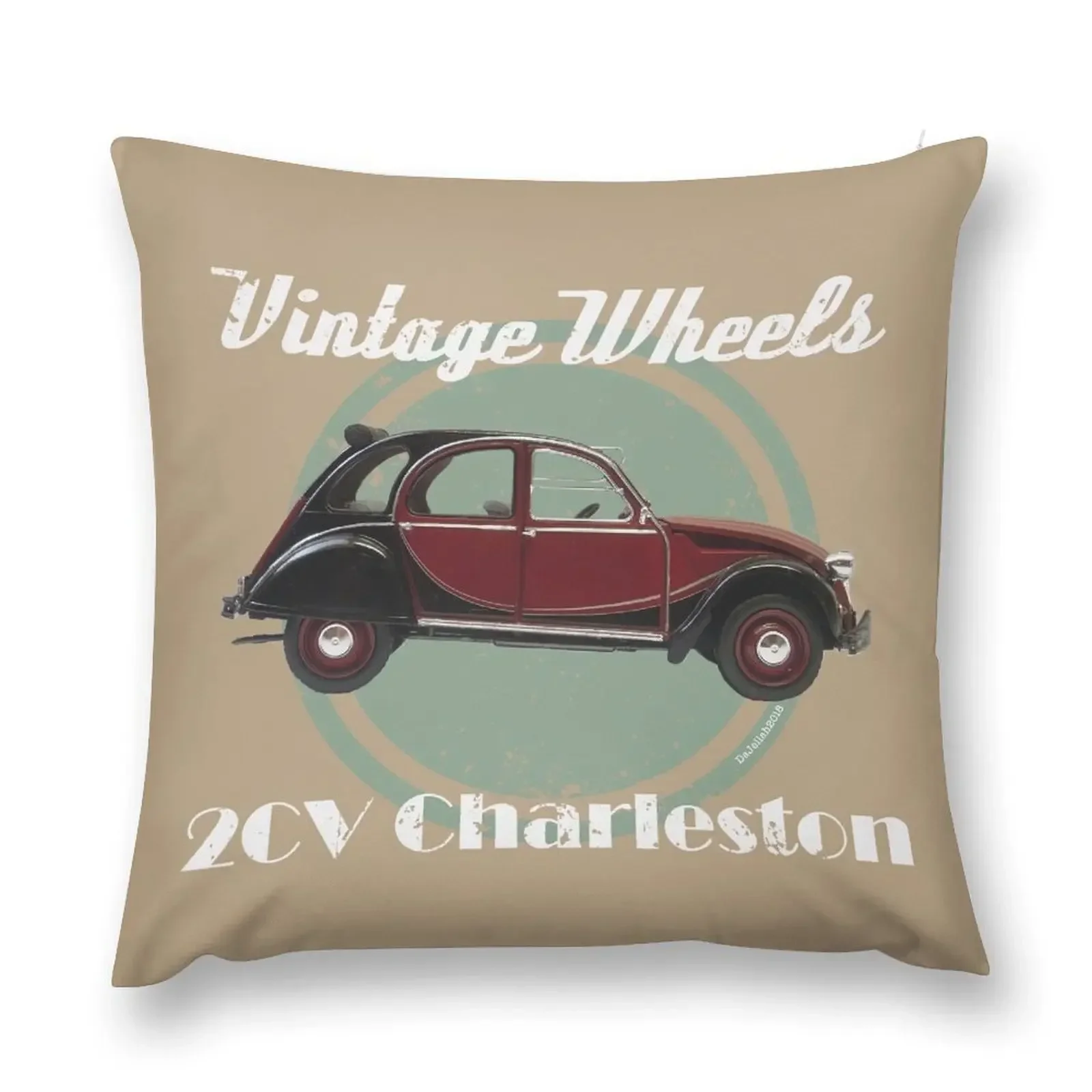 Vintage Wheels - Citro?n 2CV Charleston Throw Pillow Decorative Pillow Covers For Sofa Pillowcases Cushion Covers Sofa pillow