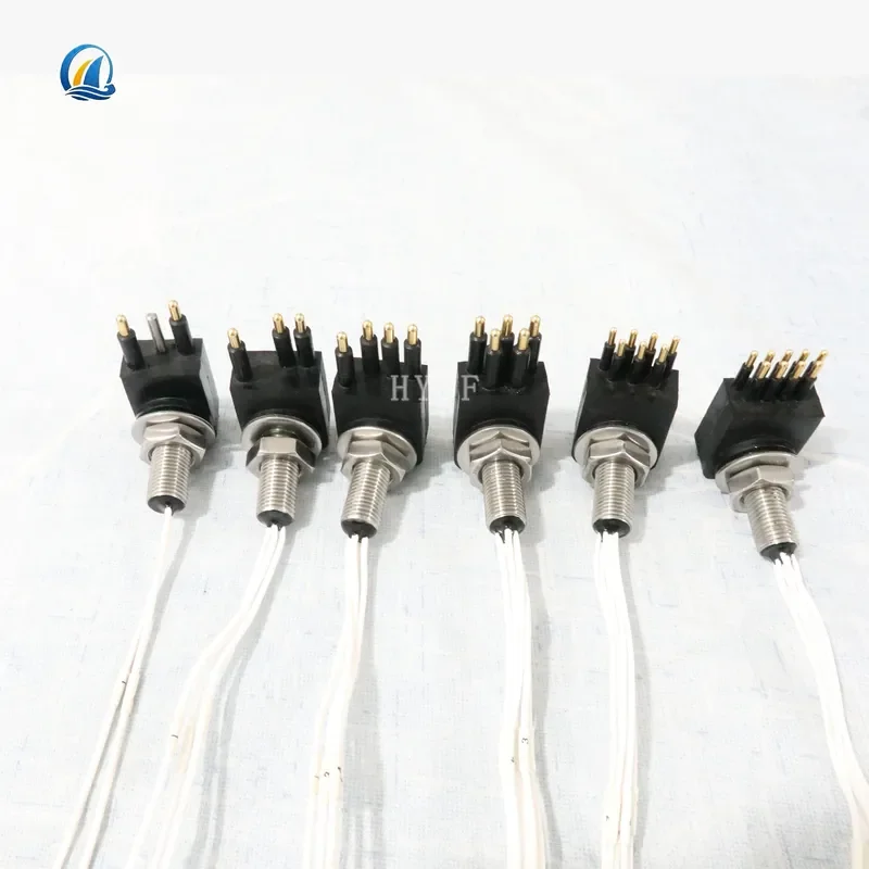 Seacon Flat 9-Pin Miniature Submarine Communications Cable Connector IP69K 316L 9-Pin Male Bulkhead Connectors in Bulk