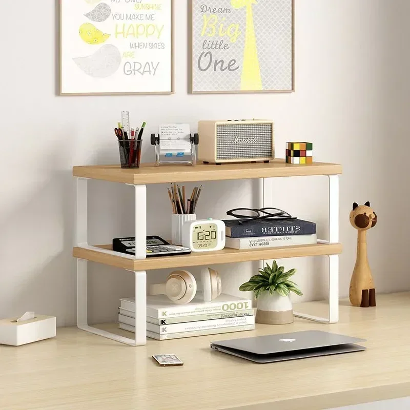 Elevated Base Home Office Storage Rack Computer Desktop Creative Storage Supplies