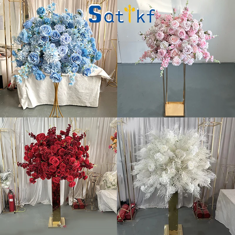 70/60/50/40/20cm White Flower Ball Artificial Table Centerpiece for Event Wedding Decor Road Lead Floral Arrangement Bouquet pro