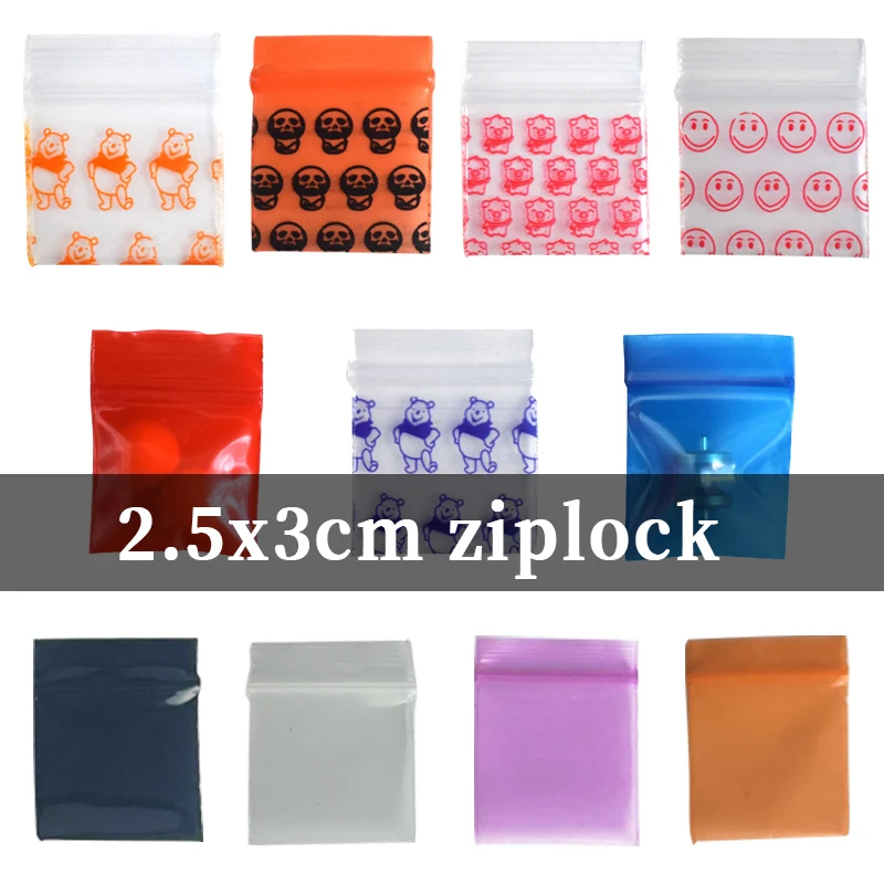 2.5x3cm Transparent Packaging Bags Resealable Mini Pill Ziplock Storage Bag PE Powder Pouches Small Plastic Smell-Proof Pouch