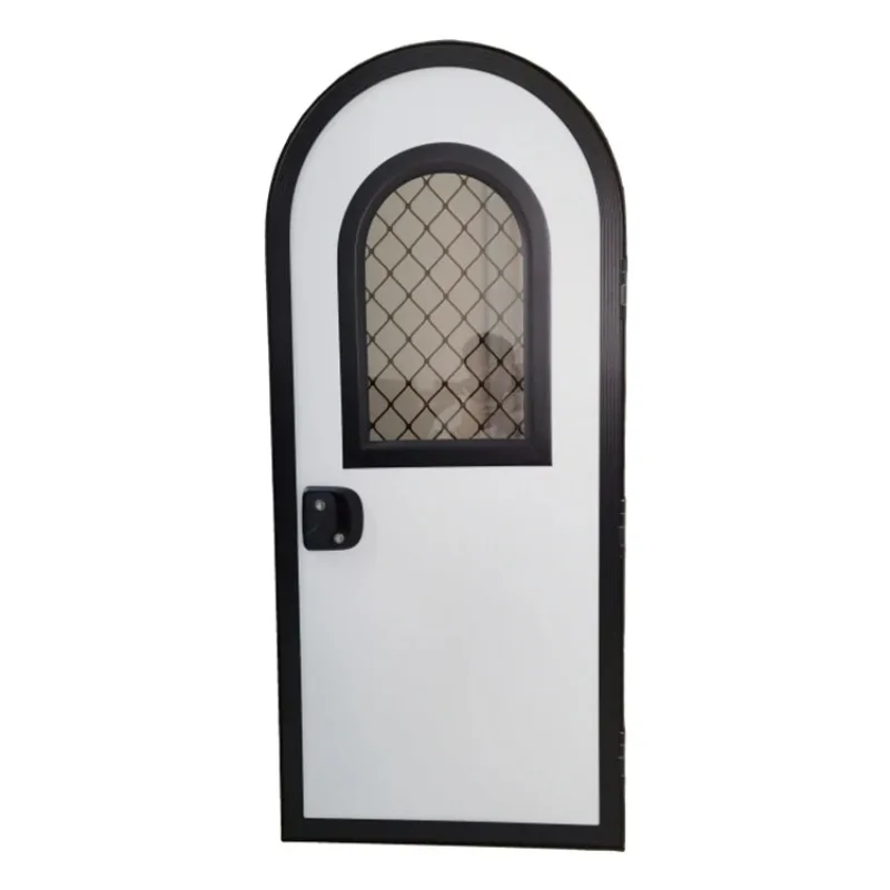 Tongfa شكل دائري حجم مخصص سبائك الألومنيوم الإطار متنقل Rv قافلة الباب للتخييم