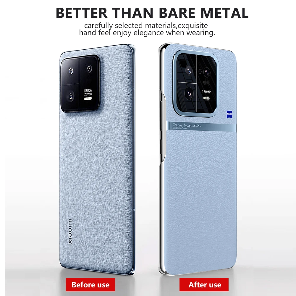 Original MI13 Hard PC Capa For Xiaomi 13 Pro Case luxury Leather shockproof Plating Cover For Mi 13 Mobile Phone Back Funda