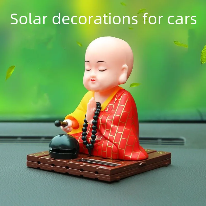 Car decoration solar monk creative decoration car decoration supplies auto parts