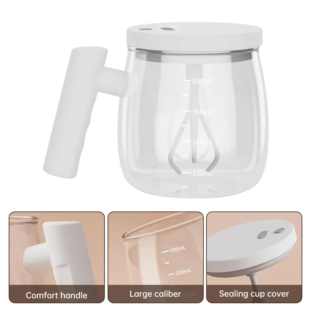 Electric Mixing Cups for Drinks Self Stirring Coffee Cup Portable Glass Mug Automatic Mix Cup for Juice Milk Milk Tea Soy Milk