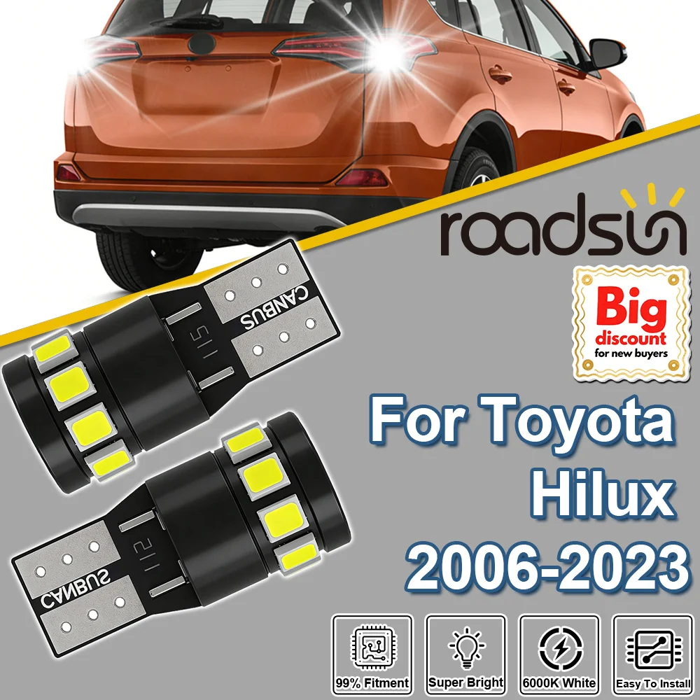 

Roadsun 2PCS For Toyota Hilux 2006 2007 2008 2009 2010 2011 2012 2013 2014-2023 Canbus LED License Plate Light Bulbs Accessories