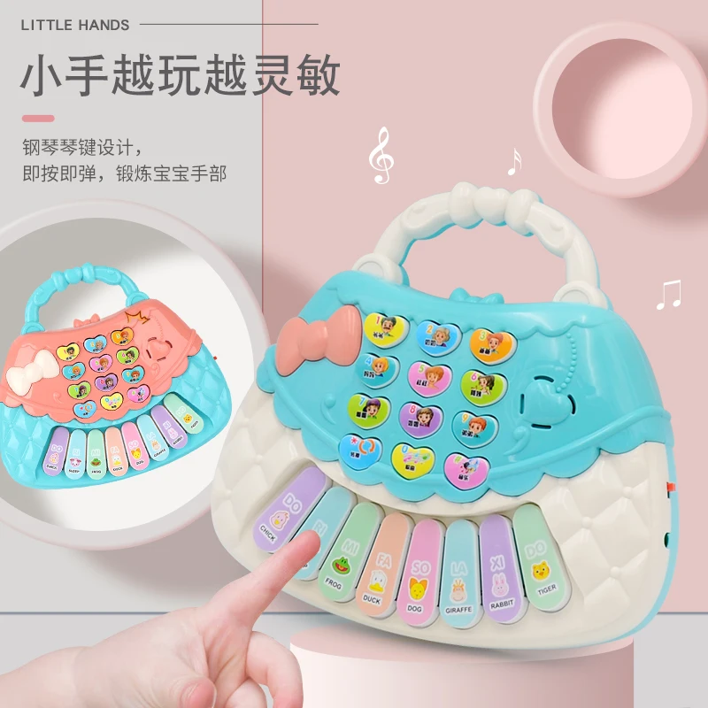 Children\'s Electronic Keyboard Music Toy Baby Early Education Enlightenment Cartoon New Handbag Music Keyboard