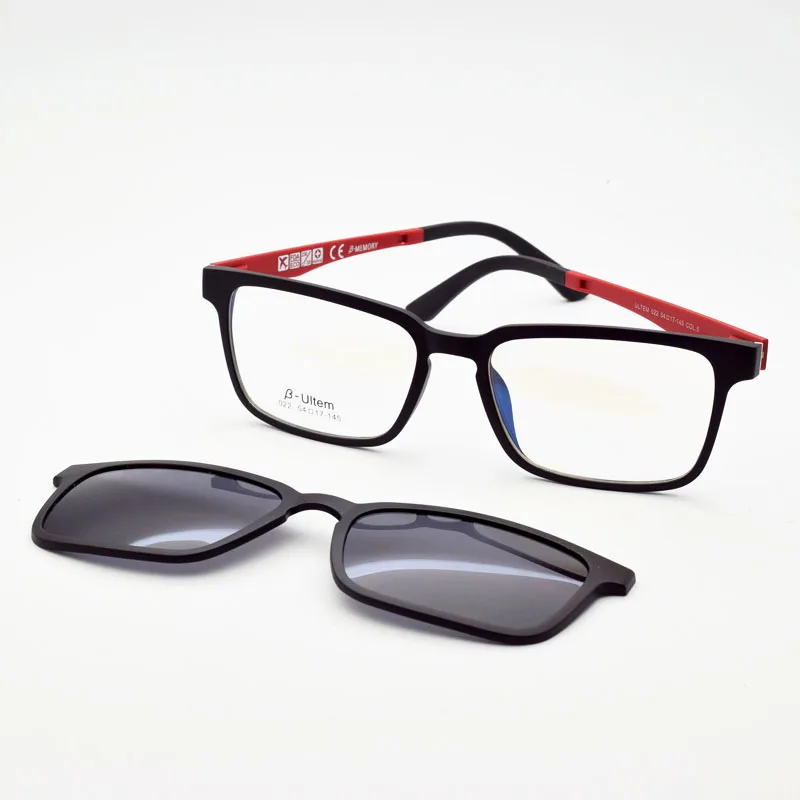 Ultra-light Glasses Frame For Men Magnet Clip On Spectacles Myopia Polarized Sunglasses Functional Ultem Uv 400 Glasses Brown