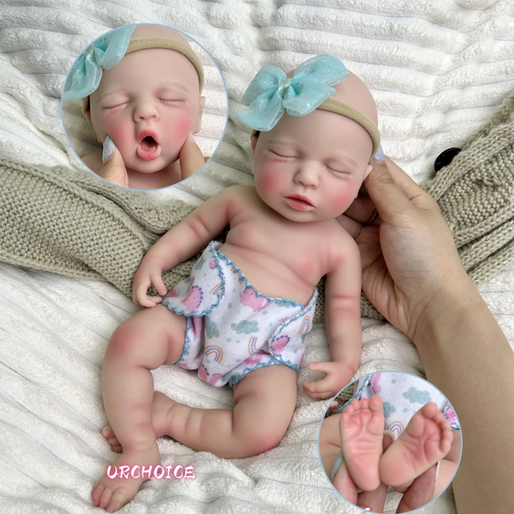 

Open Mouth 30cm Full Body Silicone Reborn Baby Boy With Painted Skin Washable Soft Touch Newborn Doll Kids Toy Christmas Gift