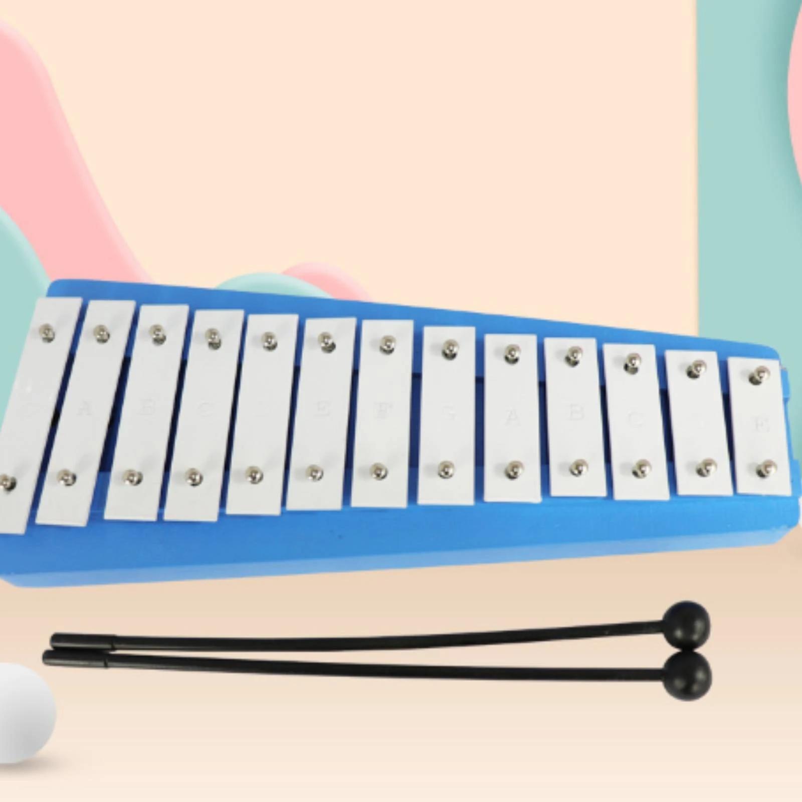 Percussion-Style Metallophone Child-Friendly Pitched Percussion Instrument with Note Labels Metal Tone Bar Xylophone Hands-On