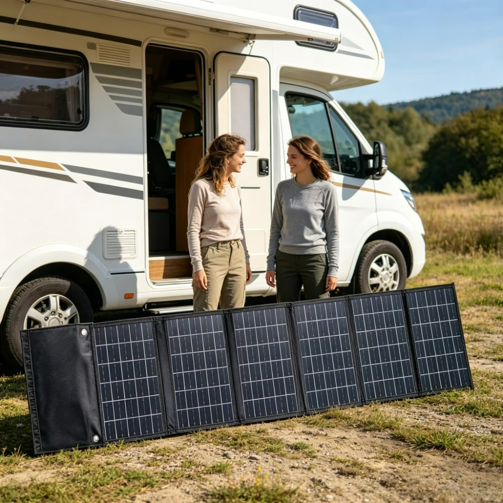 50W 90W High Efficiency Foldable Solar Charger Portable Waterproof ETFE Solar Power Bank Dual USB DC Output For Outdoor Camping