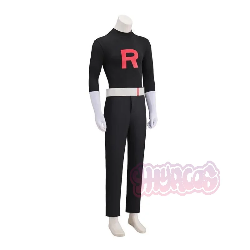 Anime Team Rocket Grunt Cosplay Costumes Anime Black Uniform Hat Halloween Cosplay Costume Full Set Women Men Carnival Party - Image 3