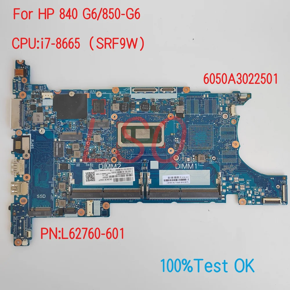 6050A3022501 For HP ProBook 840 G6 850-G6 Laptop Motherboard With CPU i5 i7 PN:L62759-601 L62760-601 100% Test OK