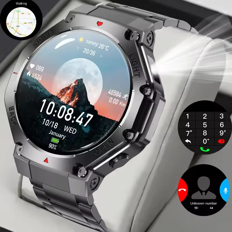 

Новинка 2025, светодиодные умные часы, мужские HD AMOLED, Bluetooth, водонепроницаемые умные часы с мониторингом сердечного ритма, женские умные часы для здоровья