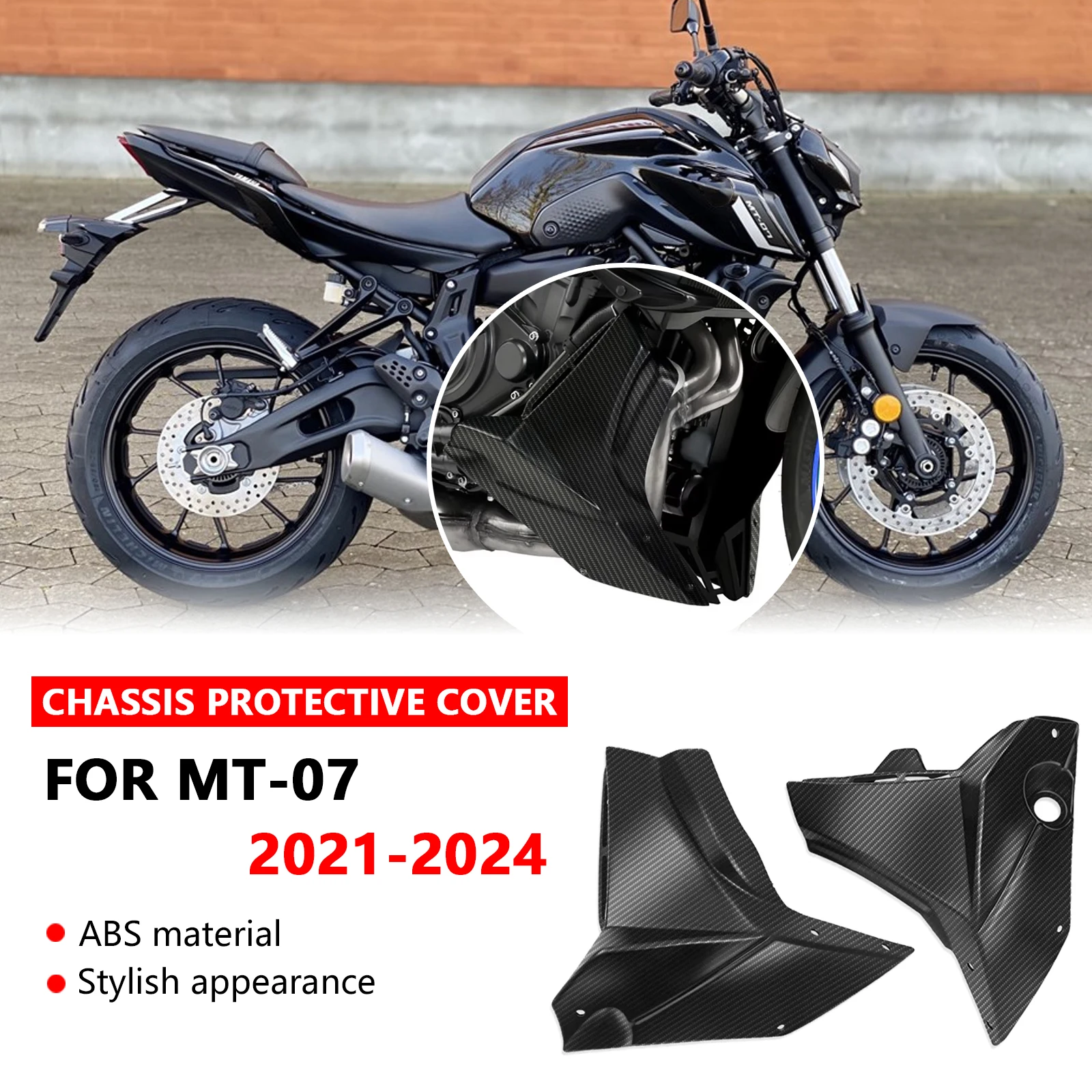 

Для MT 07 mt07 2021-2024 2023, защита шасси, защита выхлопной системы, защитный чехол, обтекатель двигателя, спойлер, комплект, аксессуары для мотоциклов