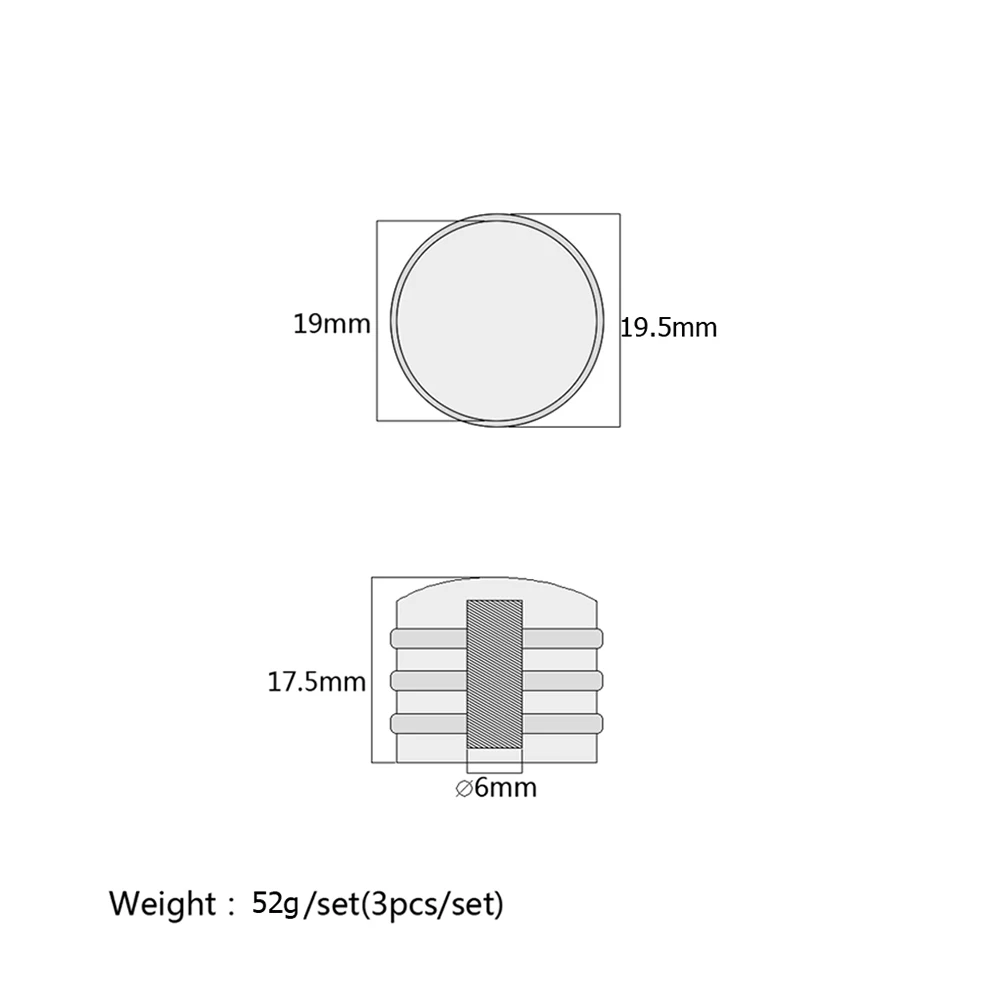 

3Pcs Guitar Control Knobs Cap O-Ring Dome Volume Tone Control Knobs for Electric Bass Replacement Parts Guitar Parts