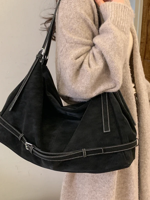 

Большая вместительная сумка-тоут из мягкой кожи для женщин, повседневная модная сумка через плечо, сумка для хранения вещей, трендовая сумка для поездок на работу.