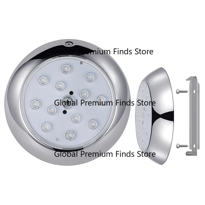 DC/AC Stainless Steel WiFi Pool Light 12V Wall-Mounted Underwater Light Wireless Remote LED Pool Wall Light