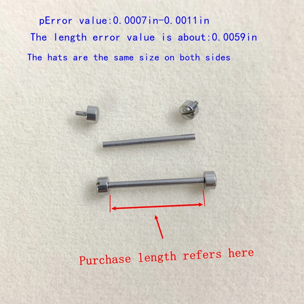 Винтовой стержень диаметром 1,8 мм/0,07 дюйма, крепежный вал для часов, запасные части из нержавеющей стали, подходящие для винтов ремешка для часов Disapasha