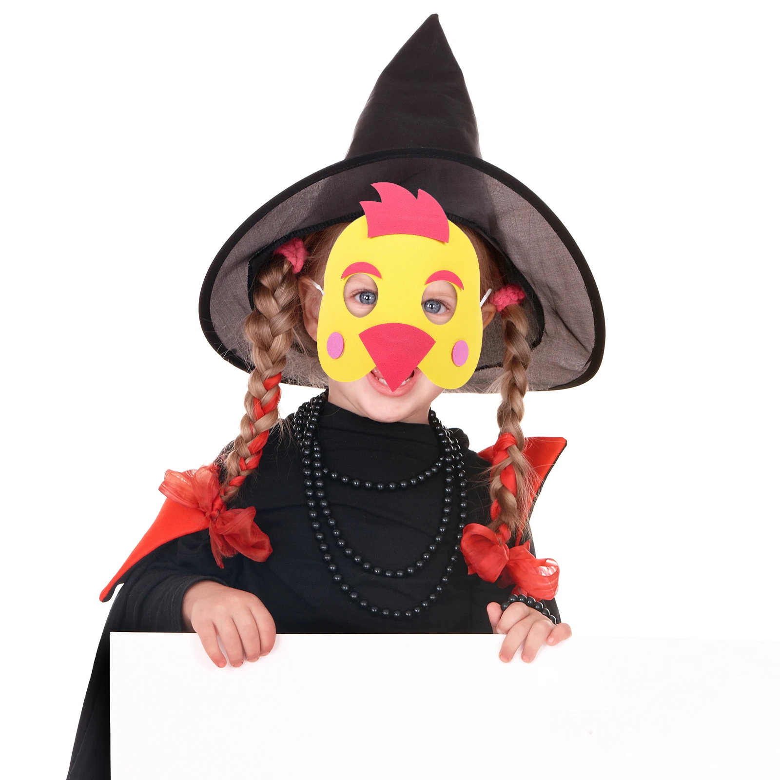 

4Pcs Non-woven Fabrics Masks Fancy Decorative Children's Performance Props Parents-child Campaign Cartoon Hen Props