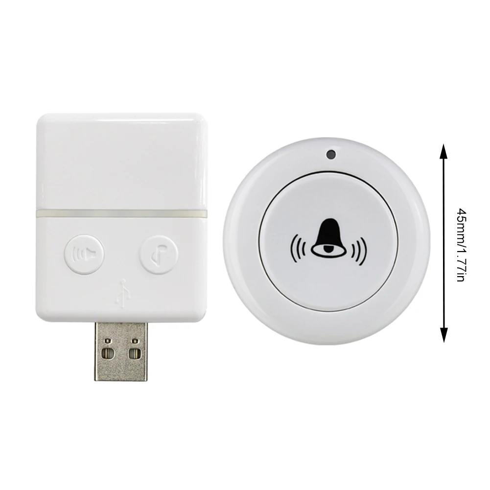 USB Wireless Doorbell 433MHZ Emergency Call Button Strong Signal Intelligent Door Chime One-key Alarm Remote Control for Home