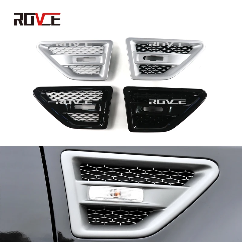 

ROVCE Car Fender Side Vent Hole Sticker Air Flow Cover For Land Rover Freelander 2 L359 2006-2014 Fender Light Grille Decoration