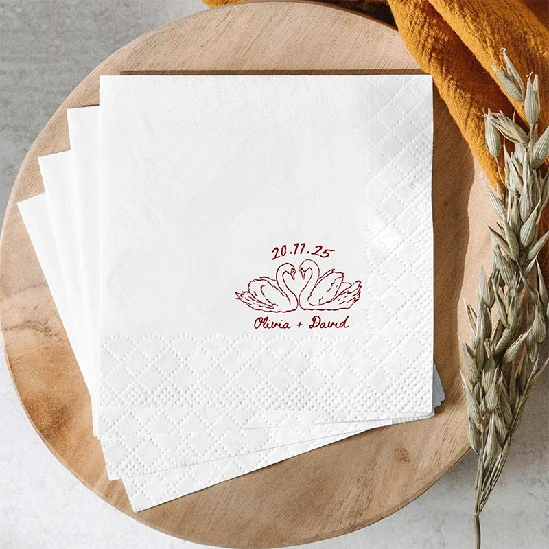 Servilletas personalizadas con cerradura en forma de corazón para fiesta de compromiso, servilletas personalizadas para fiesta de cóctel y boda, decoraciones para eventos y fiestas