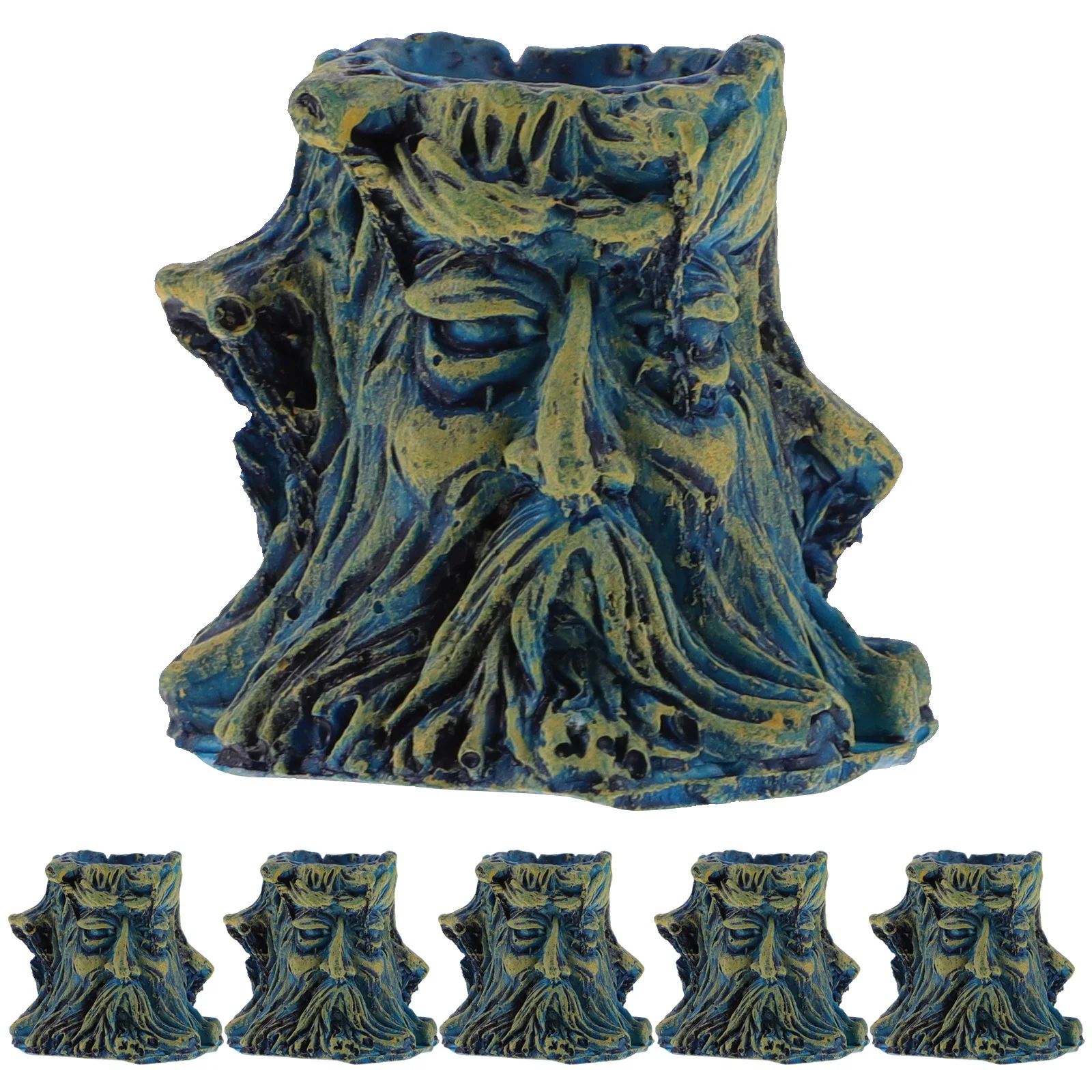 

6Pcs Resin Reptile Feeding Bowls Escape-Proof Food Dish Natural Wood Texture Reptile Water Bowls Snake Water Bowl