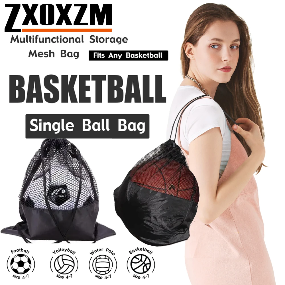 

1Pcs Adjustable Single Ball Bag Backpack with Mesh Pocket, Sports Equipment Storage Carry for Basketball Soccer Football