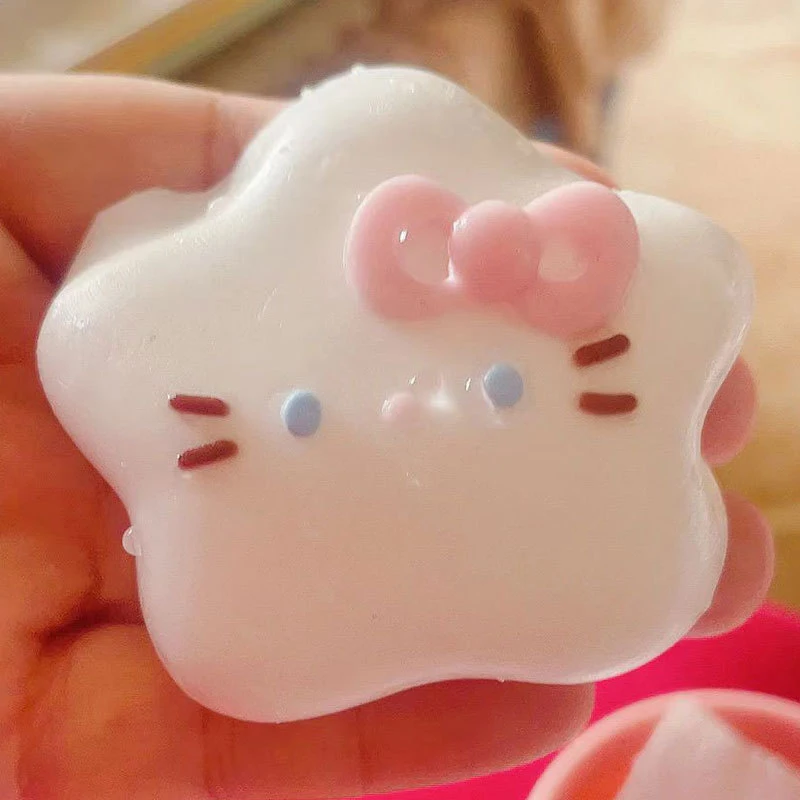 Cute Five-Pointed Hello Kitty Toy Mochi Pinching Toy Slow Rebound Toys Decompression Toys Stress Release Hand Relax Gift