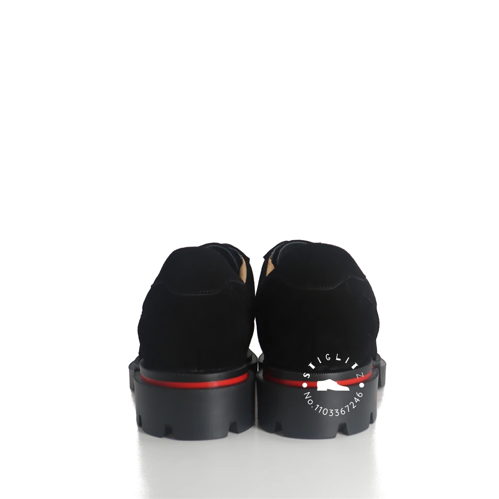 Black Suede Men's Dress Shoes Designer Style Luxury Lace Up Shoes Black Red Genuine Leather Shoes Designer Wedding Shoes for Men