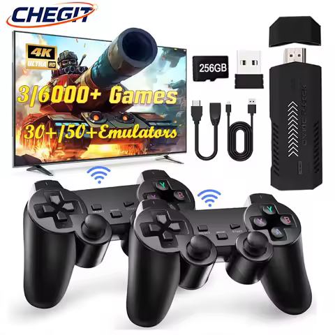 4K HD game stick 256GB console X2 Plus 3/60000 video game New 2.4g double wireless controller retro game TV stick for PSP/PS1