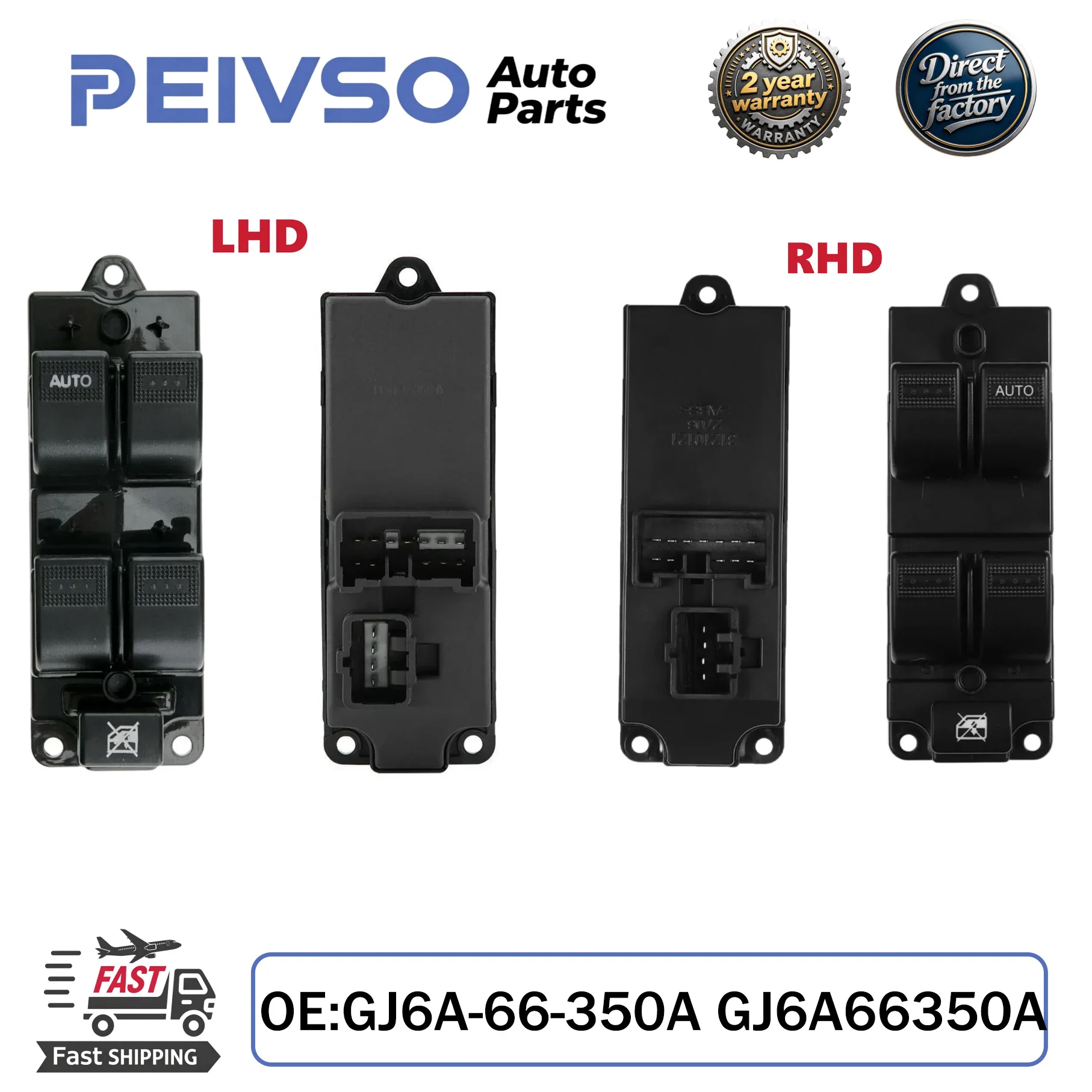 PEIVSO NEW Power Window Master Control Switch GJ6A-66-350A GJ6A66350A For Mazda 3 6 FML Premacy RHD LHD Auto Parts