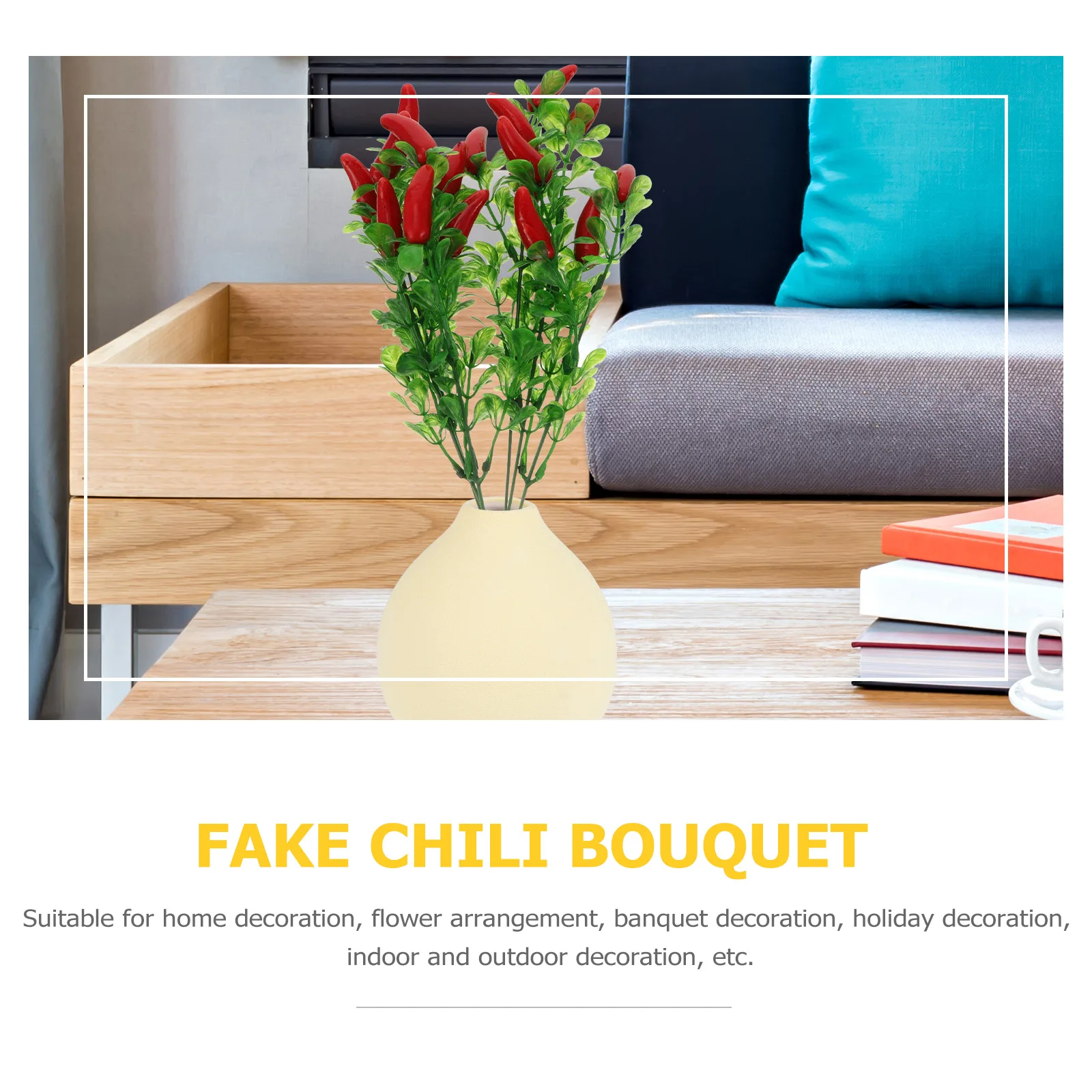 

4 Pcs Chili Bouquet Decoration Fake Pepper Simulation Artificial Fruits Plastic Realistic Indoor Outdoor Home Decor