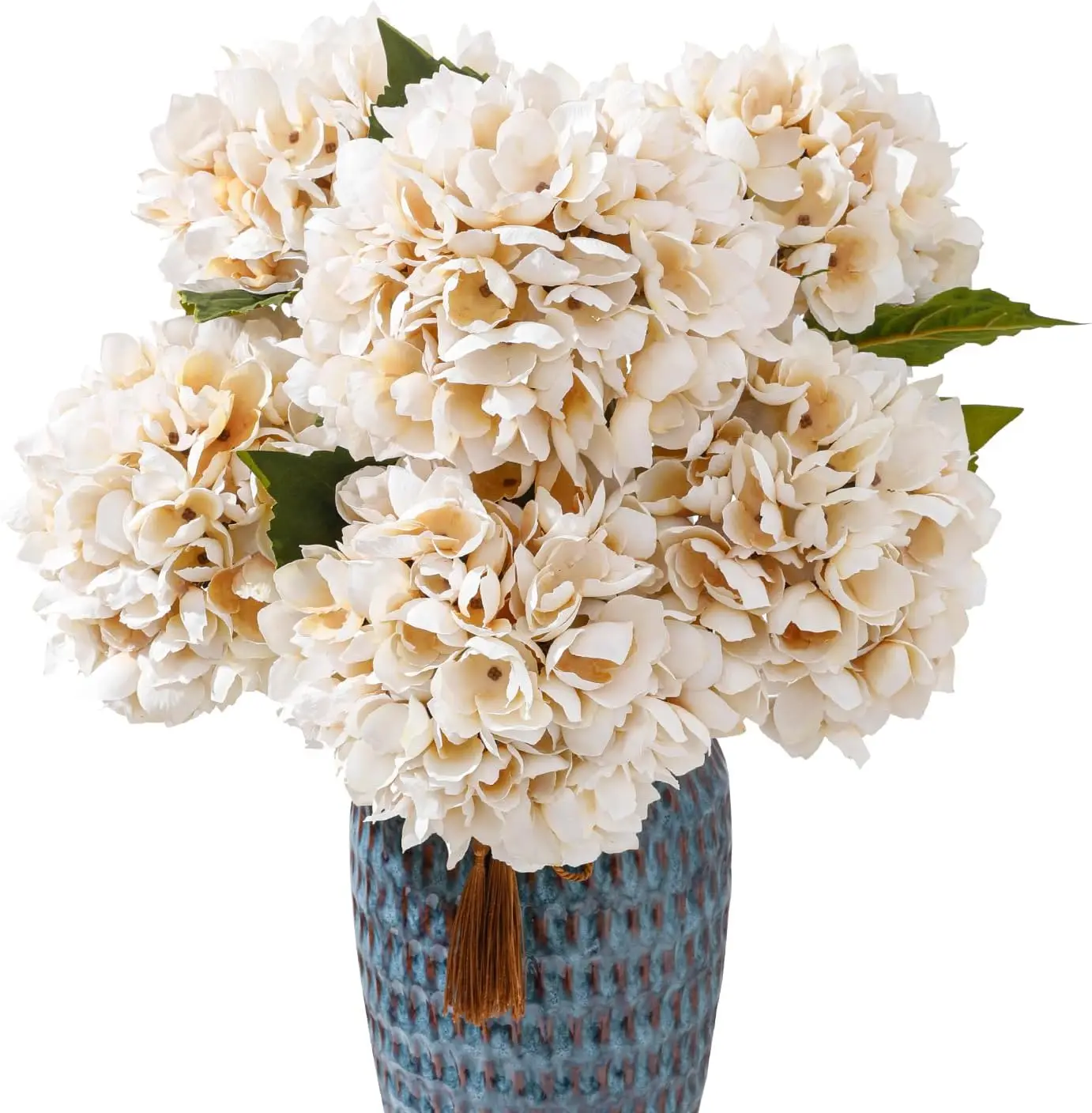

6PCS 21 Inch Lifelike Artificial Silk Hydrangea Flowers, Large Fake Hydrangea Flowers Bouquet with Stems, Full Faux Hydr