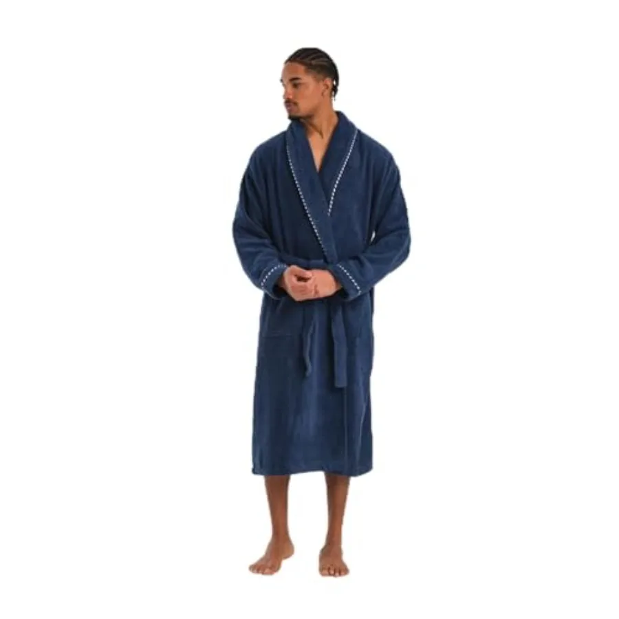 

Мужской роскошный халат из 100% турецкого хлопка с вышивкой на спине — длинный махровый халат для спа-процедур