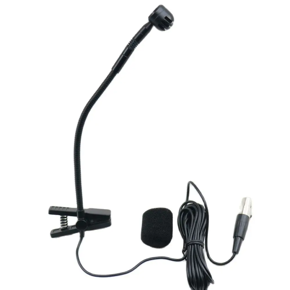 

e600 Cardioid Instrument Microphone For Shure PGX SLX ULX QLX Wireless TA4F XLR Mini 4Pin Clip-On Sax Saxophone Mike