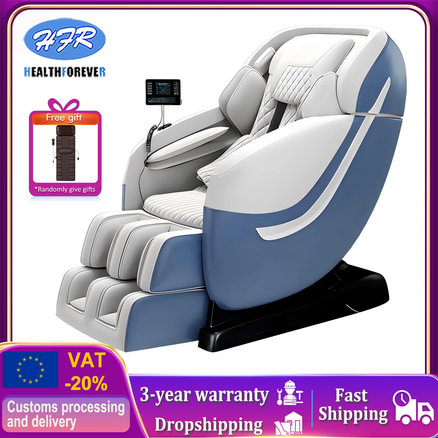 

2025 LUXURY ADVANCED MOTOR Zero Gravity Massage Chair Body Wrap Space Capsule 4D Human Hand Touch HIFI Bluetooth Music System
